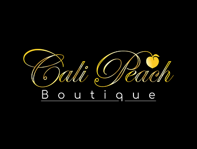 Cali Peach boutique branding design illustration logo peach typography vector