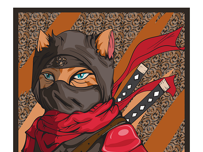 Ninja Cat animal cat design graphic design illustration nice ninja vector