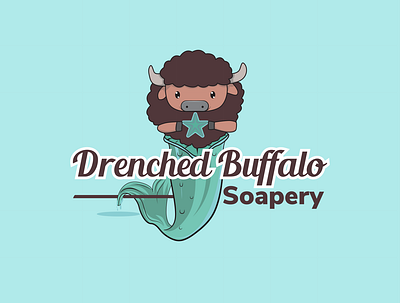 Drenched Buffalo branding design illustration logo typography vector
