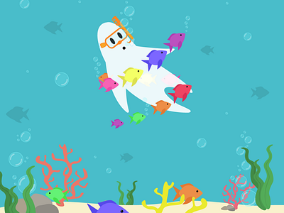 Spooky Gus goes Snorkeling character character design design digital art ghost illustration illustrator