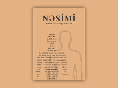 Minimalist film poster for "Nasimi" film