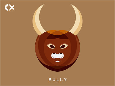 Bully bull design flat illustration vector