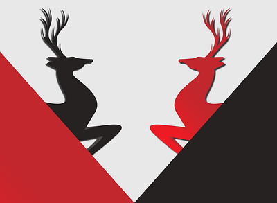 Deer deer head design flat illustration vector