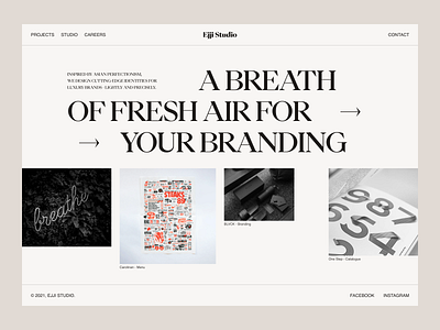 Typography-focused branding studio website