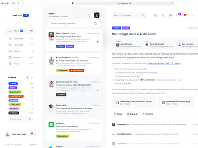 Mailboxer e-mail client by Usertive on Dribbble