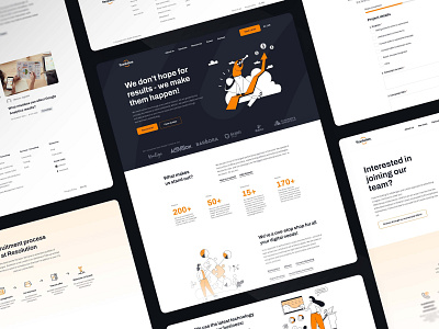 Website redesign for a digital marketing agency agency branding clean corporate style design illustration logo main page marketing minimal orange performance typography ui ux web design