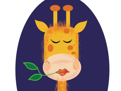 cool giraffe animation design flat illustration vector