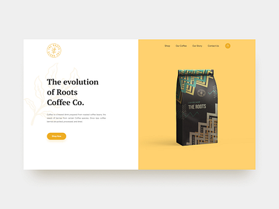 The Roots Coffee Co. - Landing page concept adobe illustrator adobe photoshop branding concept design figma logo minimal ui ux