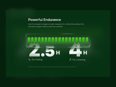 Powerful Endurance battery number power webdesign