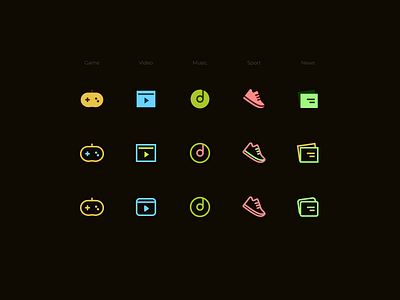 Icon Set - Style variations (fill, mix-color, outline)