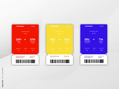 Daily UI 024 - Boarding Pass blue boardingpass daily 100 challenge dailyui dailyui024 dailyuichallenge design pass plane red ui uidesign uiux userinterface uxdesign webdesigner yellow