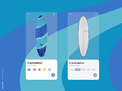 Daily UI 033 - Customize Product blue daily daily 100 challenge dailyui dailyui033 dailyuichallenge design selector surfing ui uidesign uiux userinterface uxdesign webdesigner