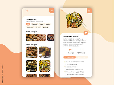Daily UI 040 - Recipe daily 100 challenge dailyui dailyui040 dailyuichallenge design food app pokebowl recipe ui uidesign uiux userinterface uxdesign webdesigner
