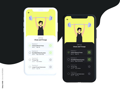 Daily UI 062 - Workout of the Day daily 100 challenge dailyui dailyui062 dailyuichallenge dark mode day62 design illustraion ui uidesign uiux userinterface uxdesign webdesigner workout workout of the day
