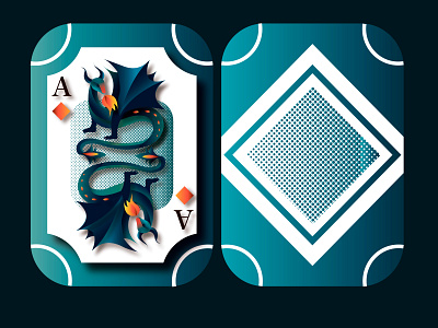 Playing Cards dragon fire illustration illustrator magic playingcards vector