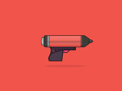 Illustrator Gun flat flatdesign gun illustration pencil