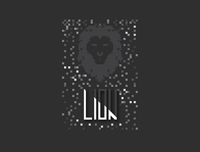 Lion Box 04 branding eight flat flatdesign illustration logo typography