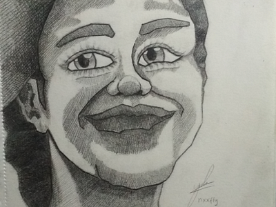 Girl : smile and gaze art black and white crosshatch drawing face girl hatch sketch sketchbook sketching