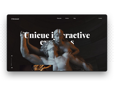 Art Gallery Site Concept art art direction black clean design statue ui web webdesign website