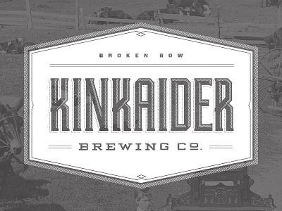 Kinkaider Brewing Co beer brewery classic identity logo nebraska texture type white