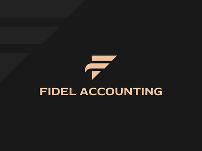 Fidel Accounting Logo accounting black business concept design f flat golden icon idea logo shape