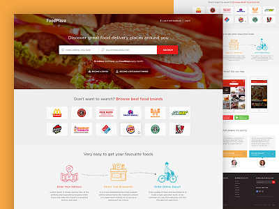 Online Food Website app design food home page landing page online product restaurant shop ui web website
