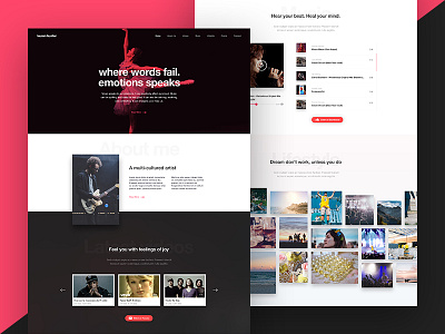 Creative Design for Artists and Music Bands artist business clean corporate creative design landing page music one page template theme website