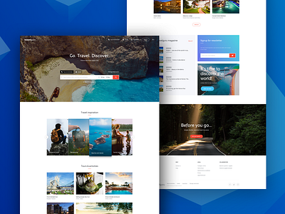 Explore The World business creative design holiday hotel landing page tourism travel trip ui website