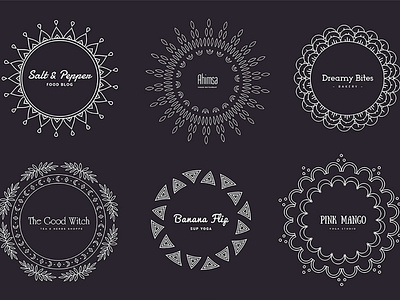 Multipule Mandala Logos branding design flat icon illustration logo minimal vector