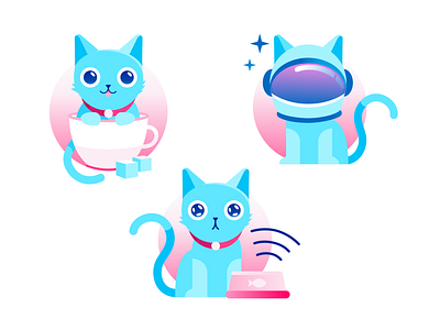 SBERHEALTH — Kittens animal cat character character design cosmonaut cup design food hunger illustration kitten shugar space vector