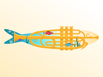 Trumpet sardine animal festa fish illustration lisbon sardine sea trumpet