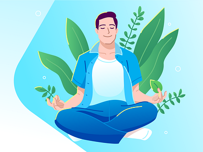 SBERHEALTH — Inner balance balance character character design design graphic design harmony illustration man meditation stress vector yoga