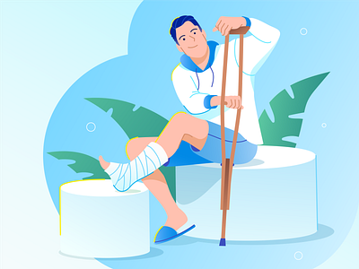 SBERHEALTH — Brocken leg 2021 blocken leg character character design design illustration injury insurance vector