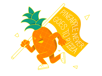 #1 Pineapple never goes to pizza 2021 character character design design food illustration italian rules laws pineapple pizza rules vector