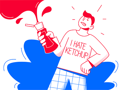 #3 I hate ketchup 2021 anger character character design design hate illustration ketchup man vector