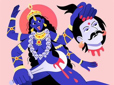 Dark goddess Kali 2021 character character design death design head illustration india indian gods kali power vector war