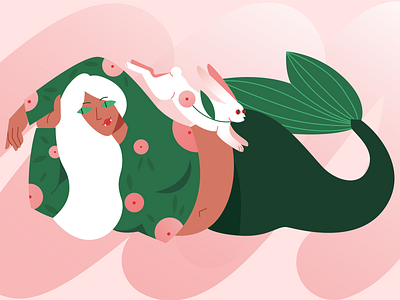 Mermaid songs #3 2022 bodypositive character design design hare illustration mermaid selflove sirena sireneformose vector