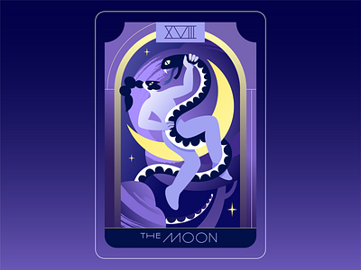 Tarot N16 — The Moon 2022 cards character character design design illustration moon tarot tarot cards vector