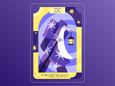 Tarot N9 — The Hermit 2022 card character character design design hermit illustration light tarot tarot cards vector