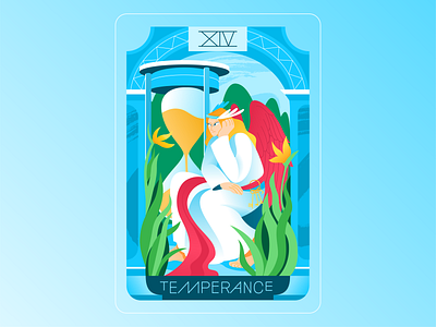 Tarot N14 — Temperance 2022 angel card character character design design durer illustration melancholy tarot tarot cards vector