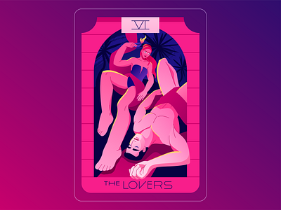 Tarot N6 — The Lovers 2022 card character character design couple design illustration lovers man and woman tarot tarot cards vector