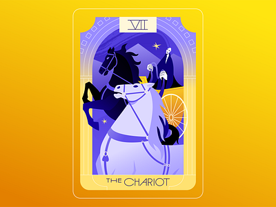 Tarot N7 — The Chariot 2022 card character character design chariot design horses illustration tarot tarot cards vector