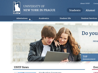 University New York In Prague concept clean concept design school web