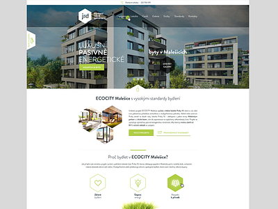 Homepage BytyMalesice clean colour czech design developer flat nature style web