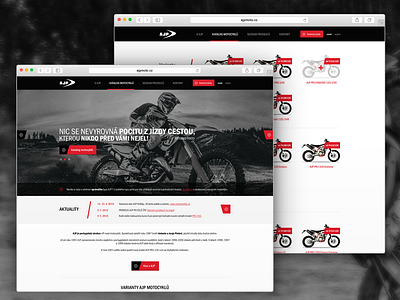 AJP Moto Website Czech ajp black clean cross czech moto motorcycle offroad webdesign webdesite white