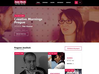 Jazz Dock - redesign design fullscreen jazz minimalistic modern pink responsive ui ux uxdesign web webdesign