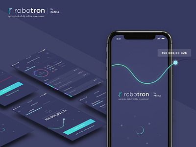 Robotron - mobile app app design finance financial ios ios app iphonex minimalism mobile money purple