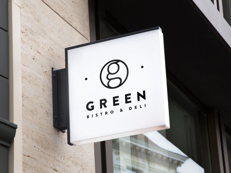 Green Bistro design logo cid restaurant identity golf green