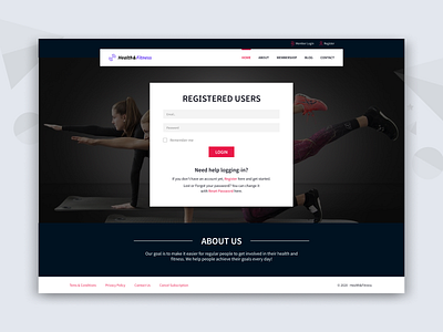 Health&Fitness Project: Login ui uiux web web design web ui web uiux webdesign website