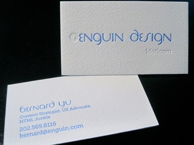 Fresh off the presses business card letterpress typography